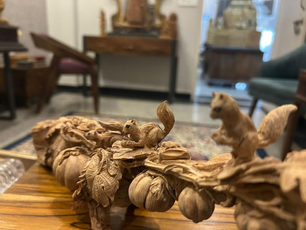 Sandalwood Squirrel Root Carving