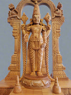 Wooden Fine Carved TIRUPATI BALAJI Statue