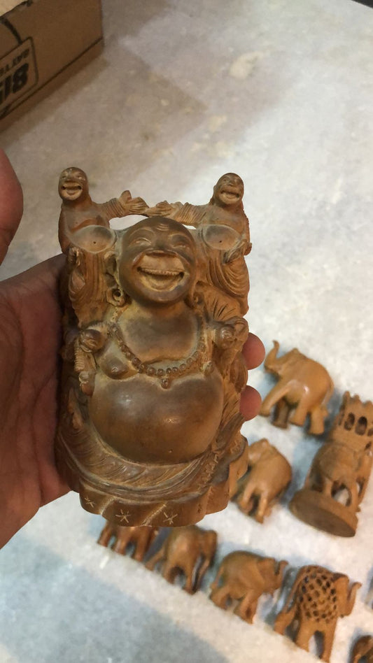 Sandalwood special Laughing Buddha - Malji Arts