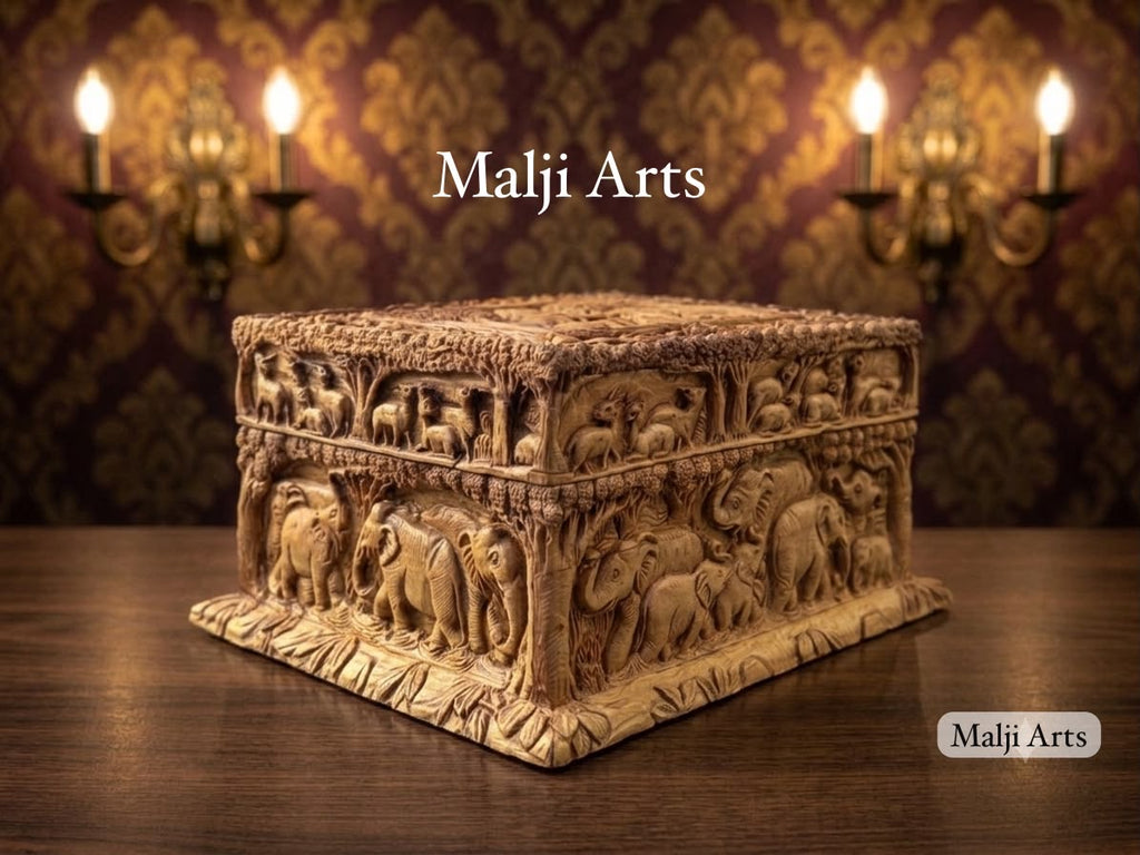 Sandalwood carving luxury box