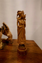 Vintage Sandalwood Carving Mughal King Statue