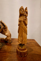 Vintage Sandalwood Carving Mughal King Statue