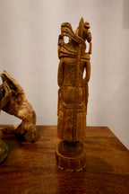Vintage Sandalwood Carving Mughal King Statue
