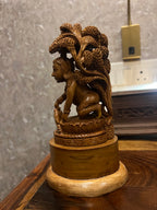 Sandalwood Baby Krishna Eating Makhan Under Tree