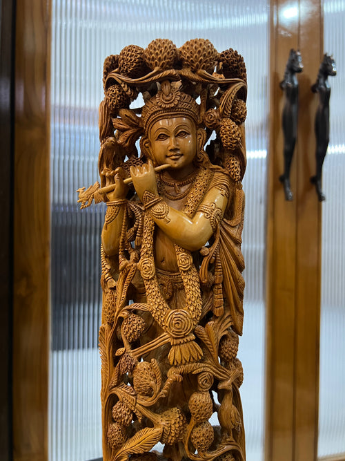 Masterpiece Sandalwood Krishna Statue (14" inches)