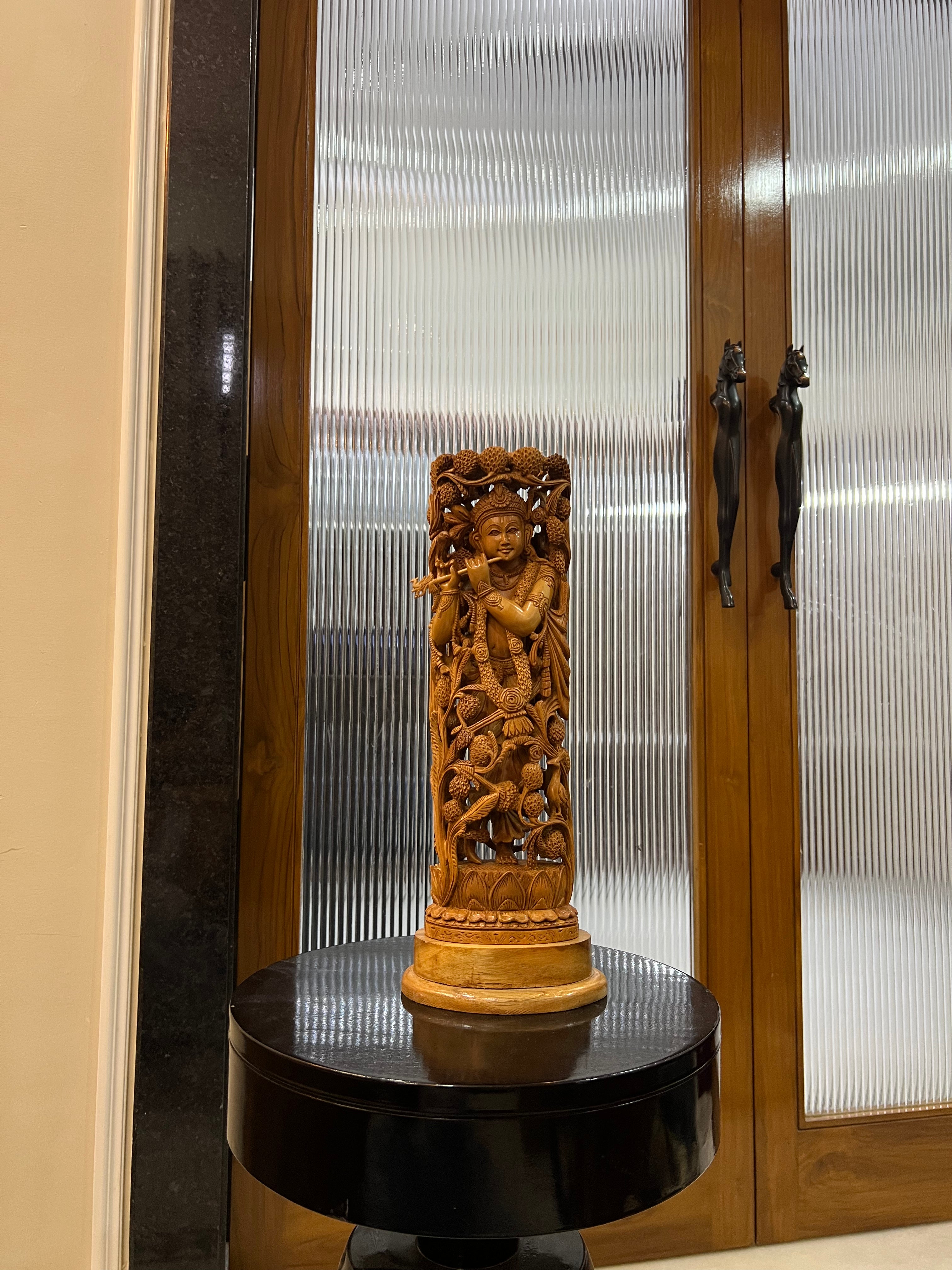 Masterpiece Sandalwood Krishna Statue (14" inches)