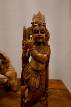 Vintage Sandalwood Dancing Baby Krishna