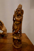 Vintage Sandalwood Dancing Baby Krishna