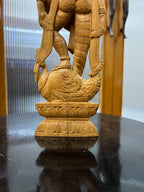 Vintage Sandalwood Carving Saraswati Statue (14" inches)