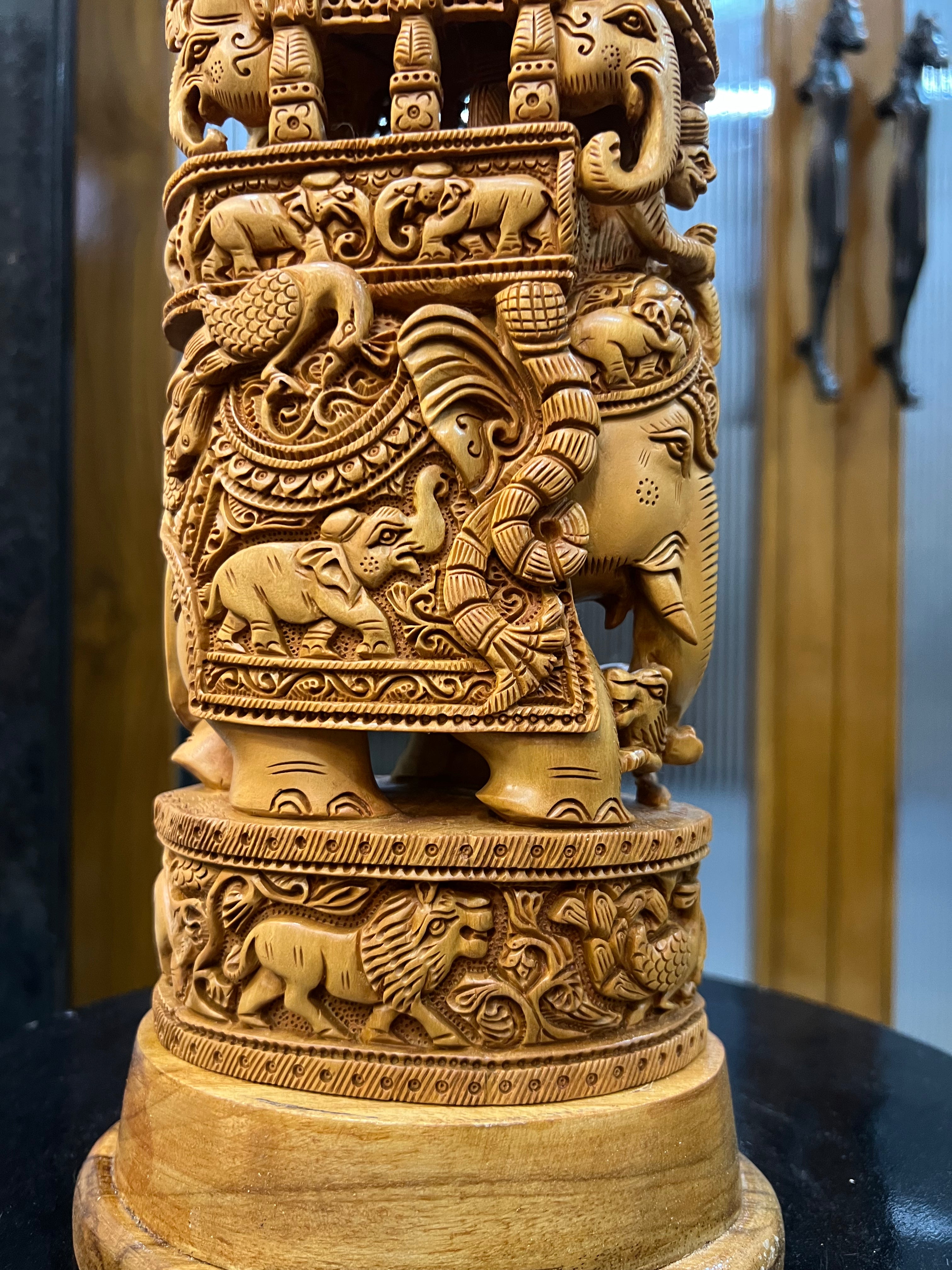 Sandalwood Royal Ambabari Carving ( 13" inches)