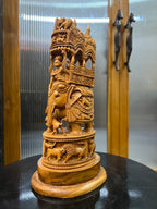 Sandalwood Fine Carved Sikar Carving Ambabari (12" inches)