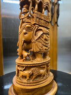 Sandalwood Fine Carved Sikar Carving Ambabari (12" inches)