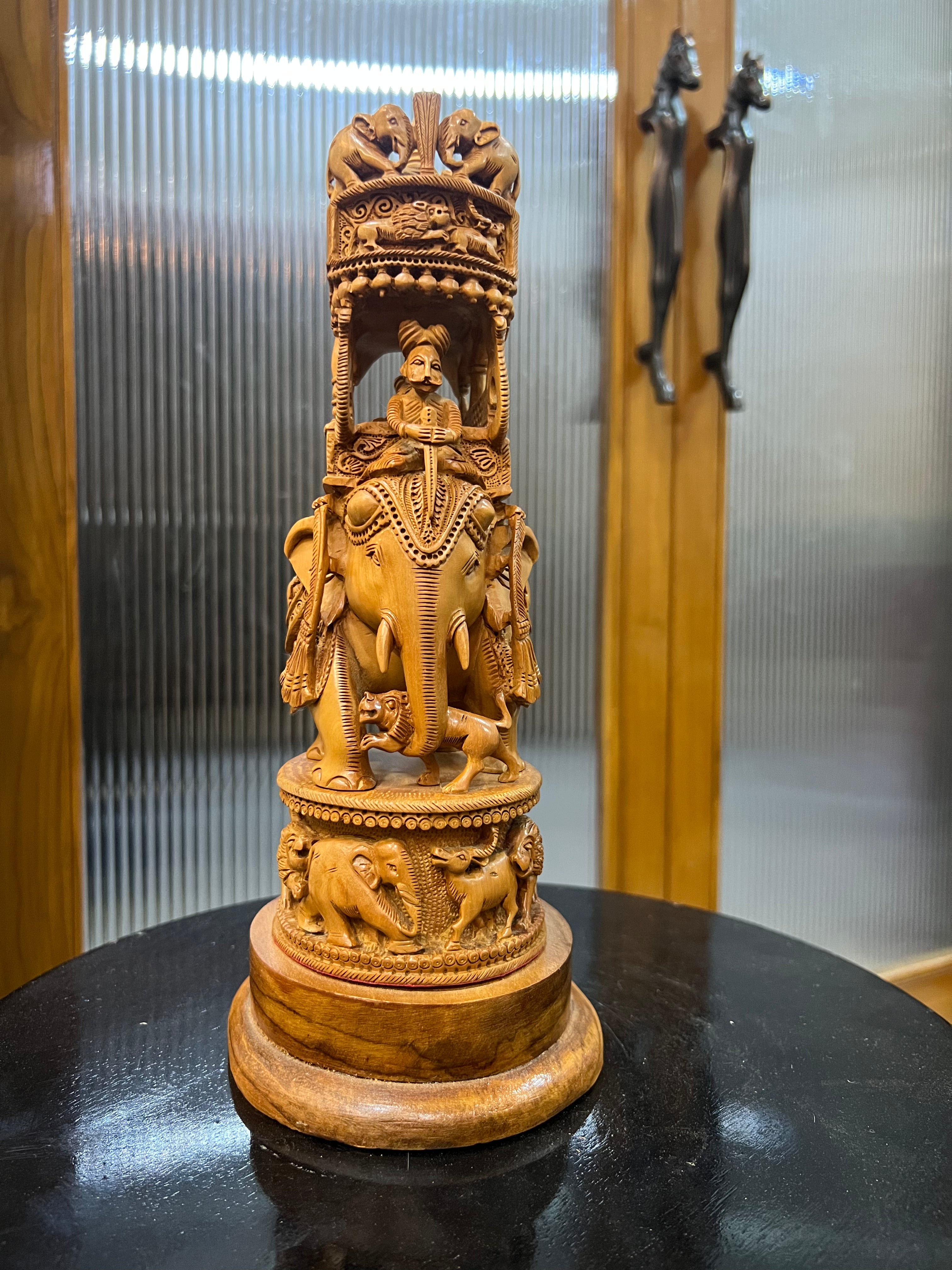 Sandalwood Fine Carved Sikar Carving Ambabari (12" inches)