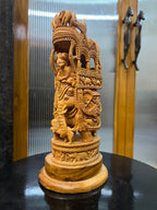 Sandalwood Fine Carved Royal Elephant Ambabari Statue (12" inches)