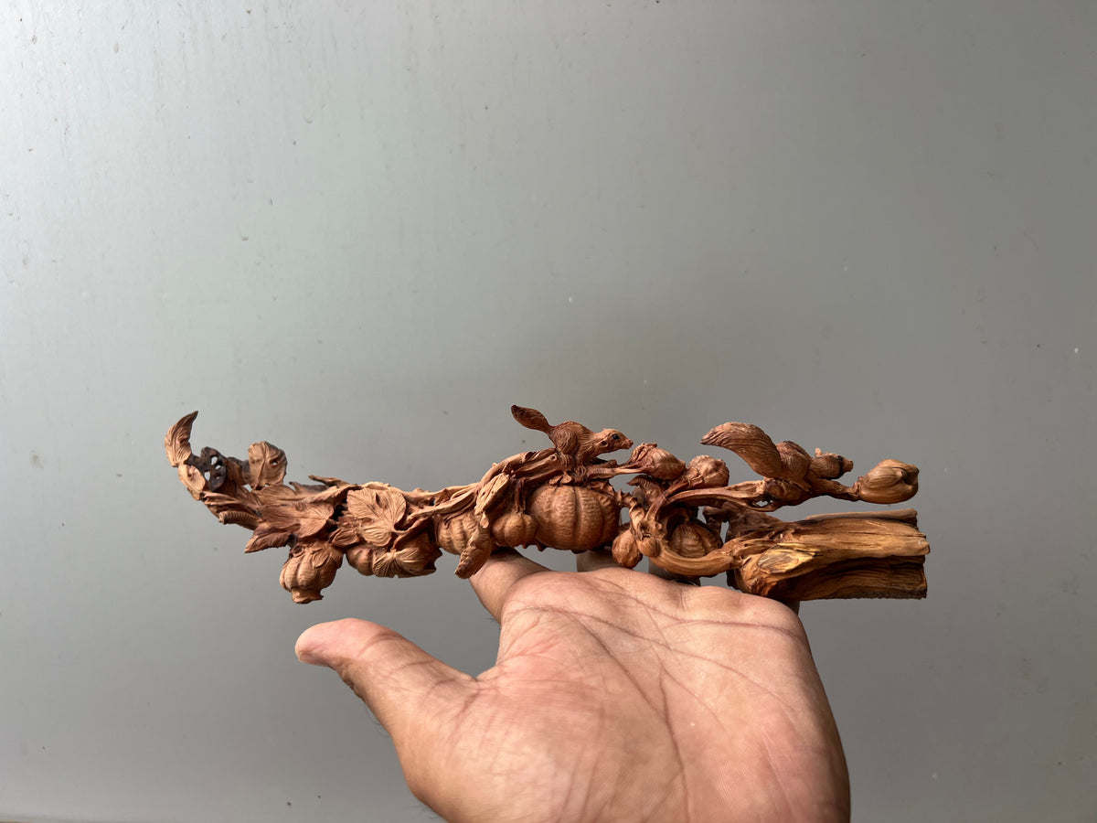 Sandalwood Squirrel Root Carving - Malji Arts