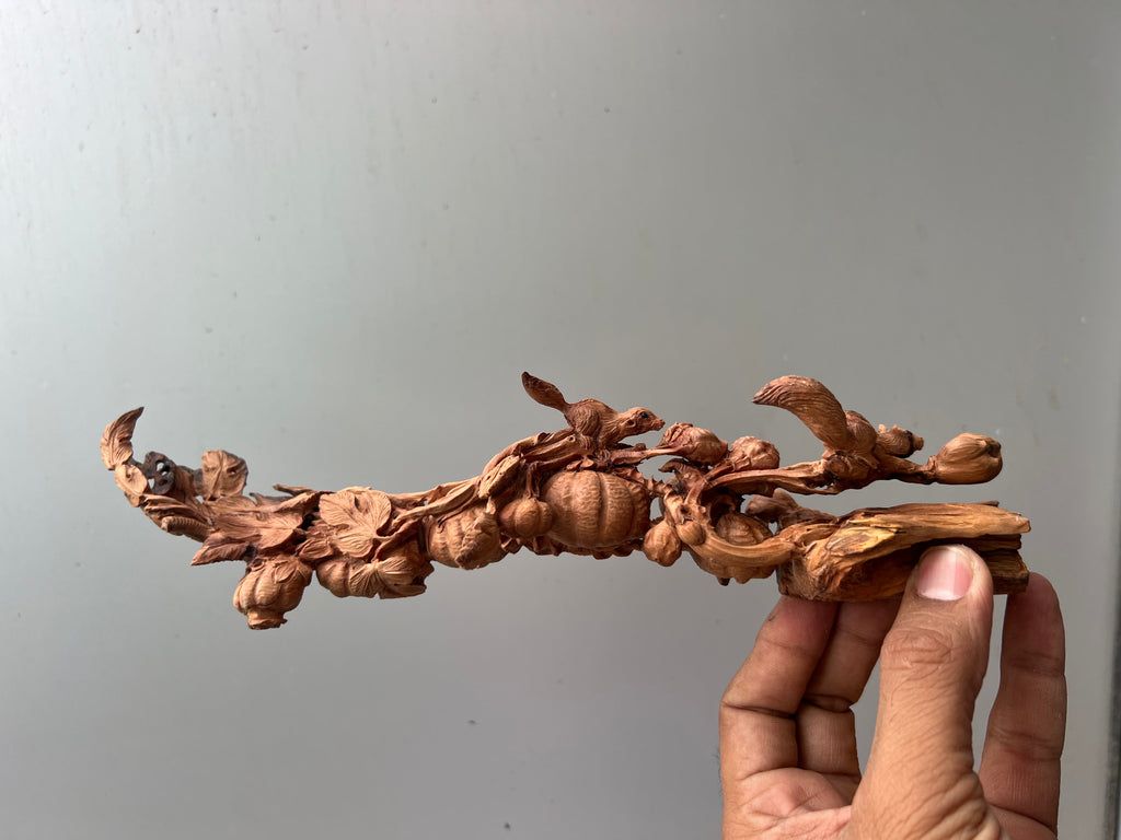 Sandalwood Squirrel Root Carving - Malji Arts