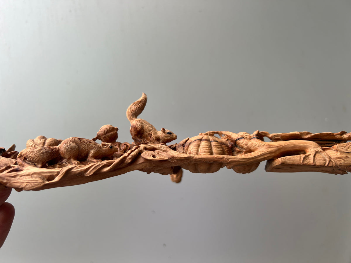 Sandalwood Squirrel Root Carving - Malji Arts