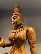 Sandalwood scupture of Devi Uma as Bhogashakti - Malji Arts