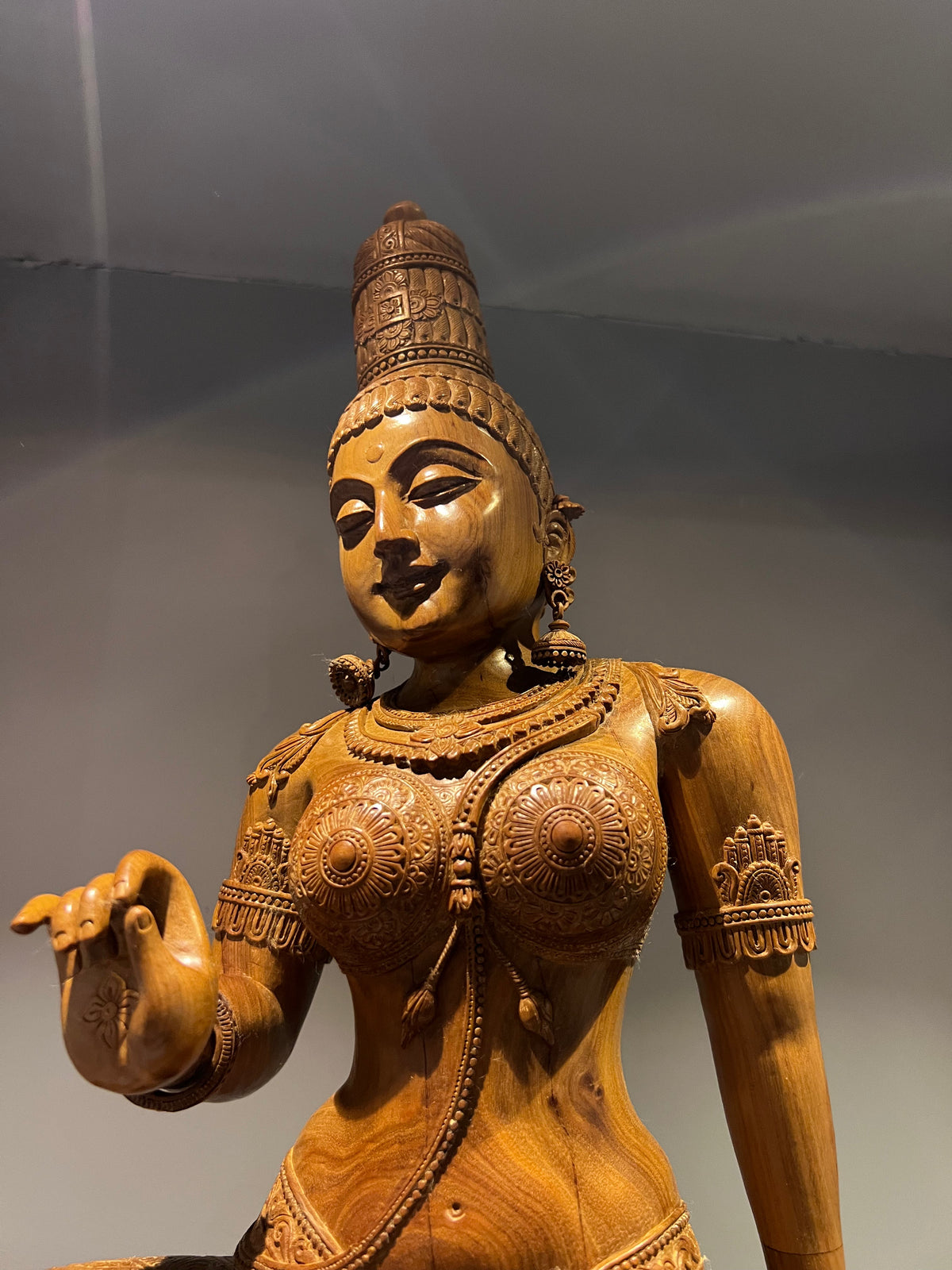 Sandalwood scupture of Devi Uma as Bhogashakti - Malji Arts
