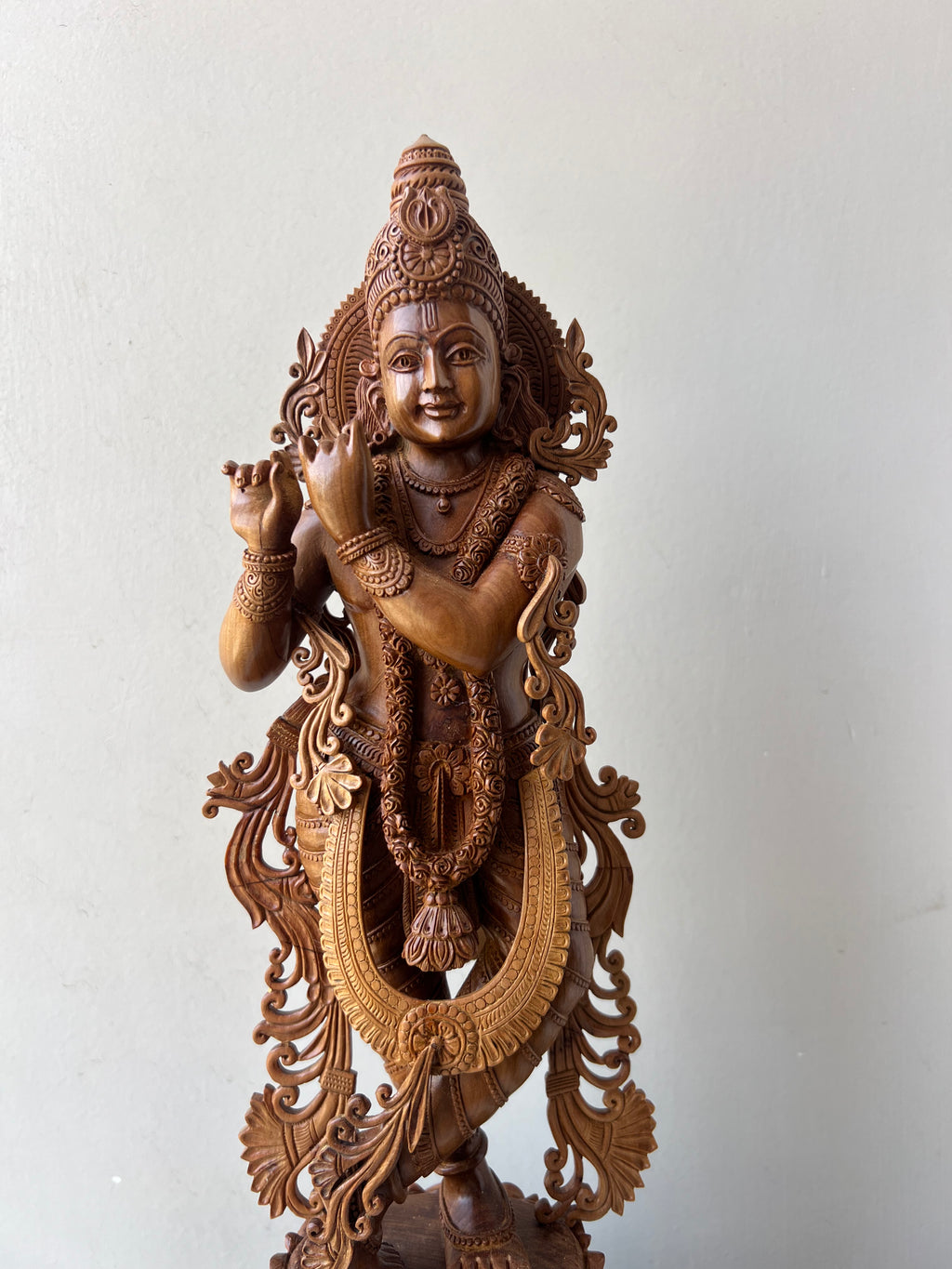 Sandalwood Fine Carved Krishna Statue