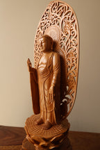 Sandalwood Standing Blessing Buddha Statue