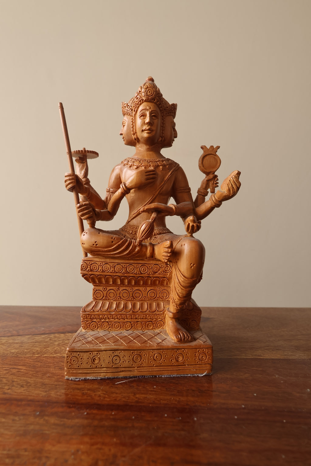 Vintage Sandalwood Bramha Statue
