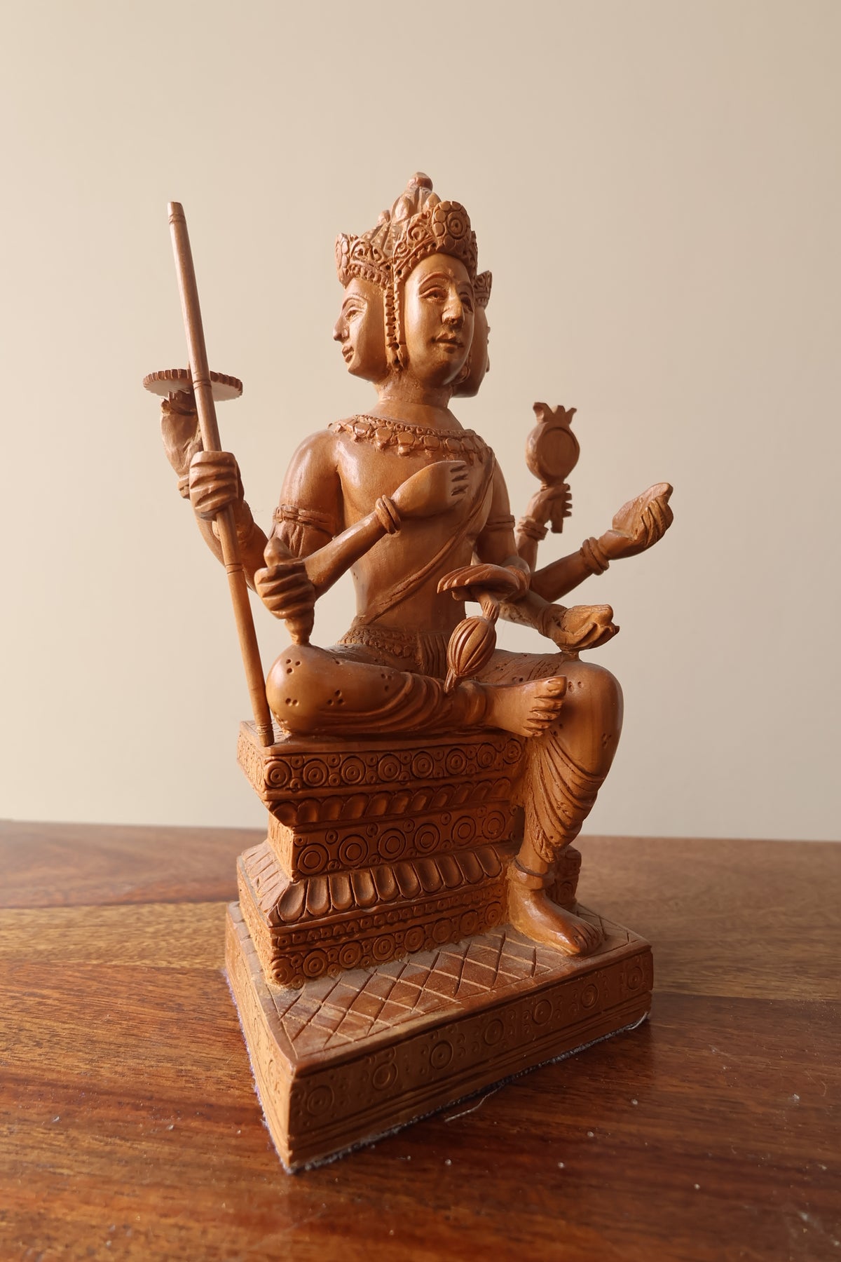 Vintage Sandalwood Bramha Statue