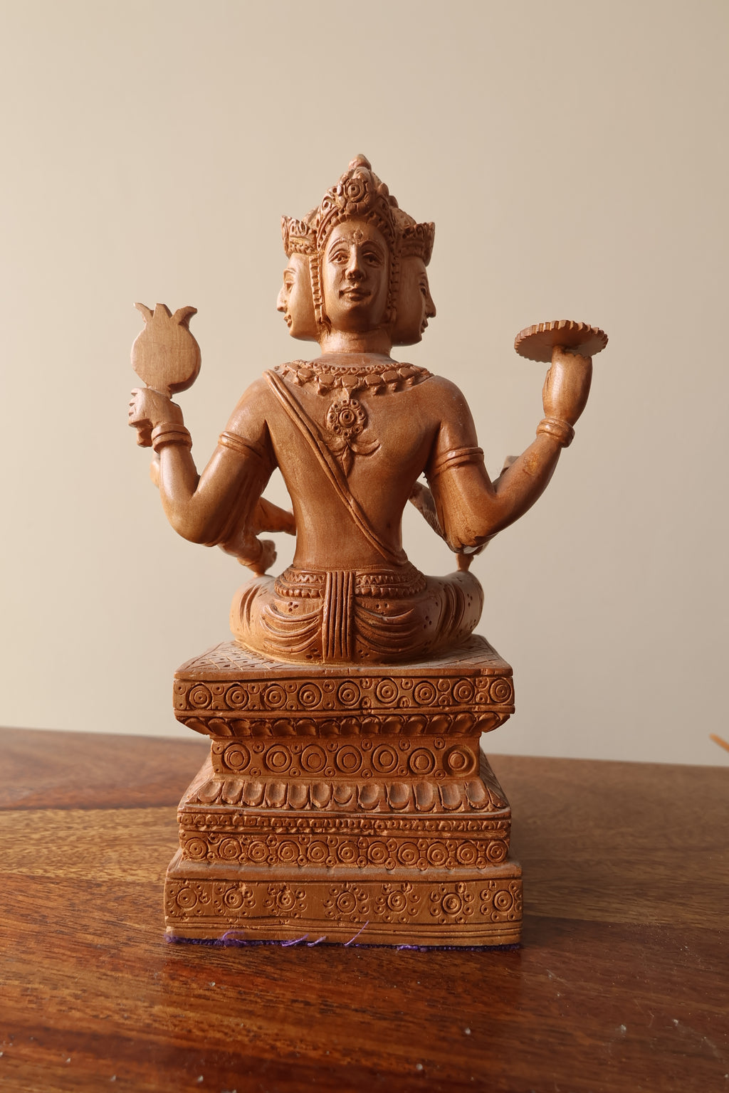 Vintage Sandalwood Bramha Statue