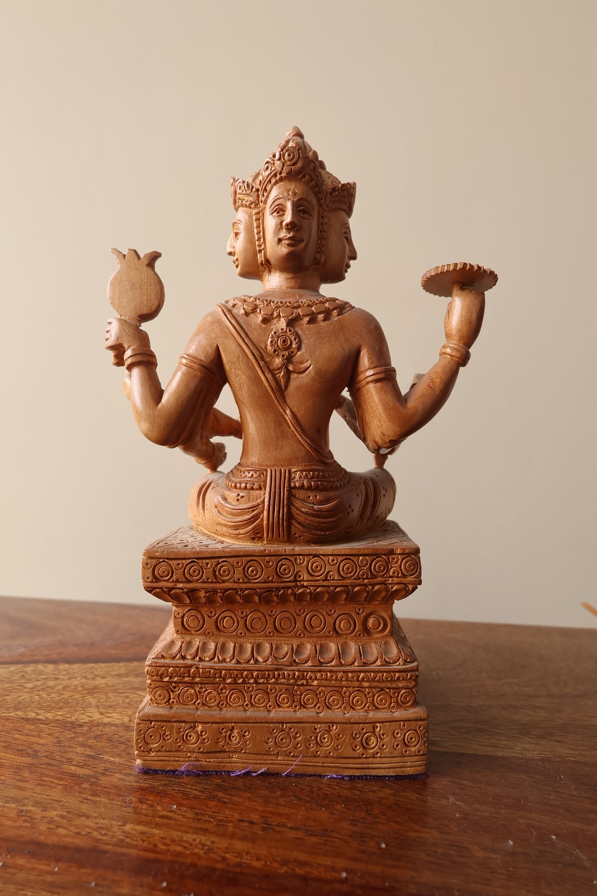 Vintage Sandalwood Bramha Statue