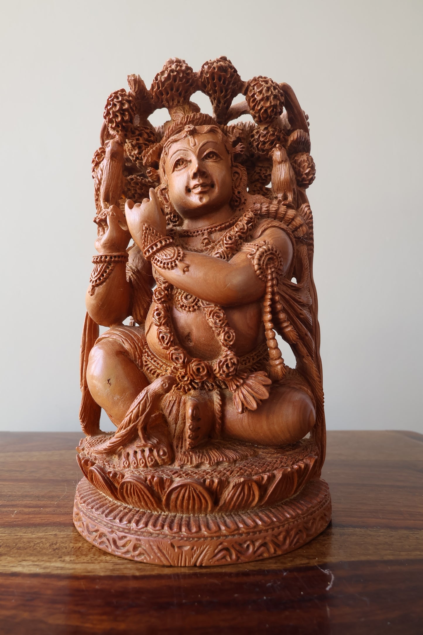 Sandalwood Carved Small Krishna Miniature idol - Malji Arts