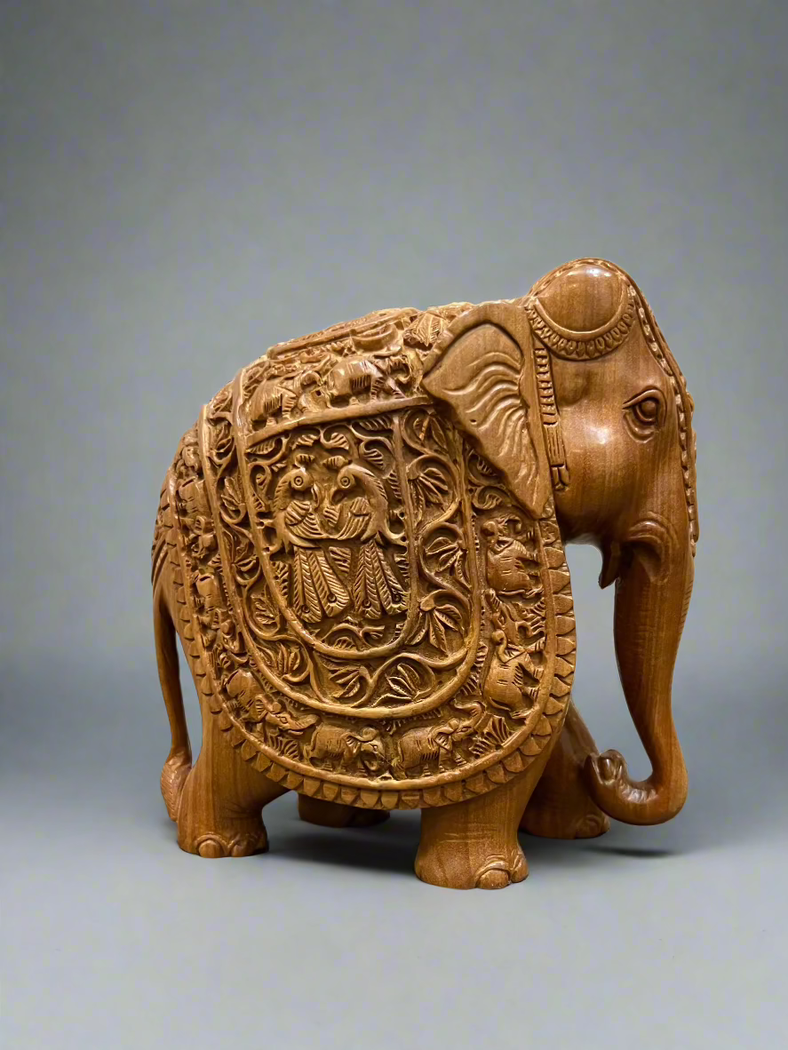 Sandalwood Fine Carved Elephant 6 Inches
