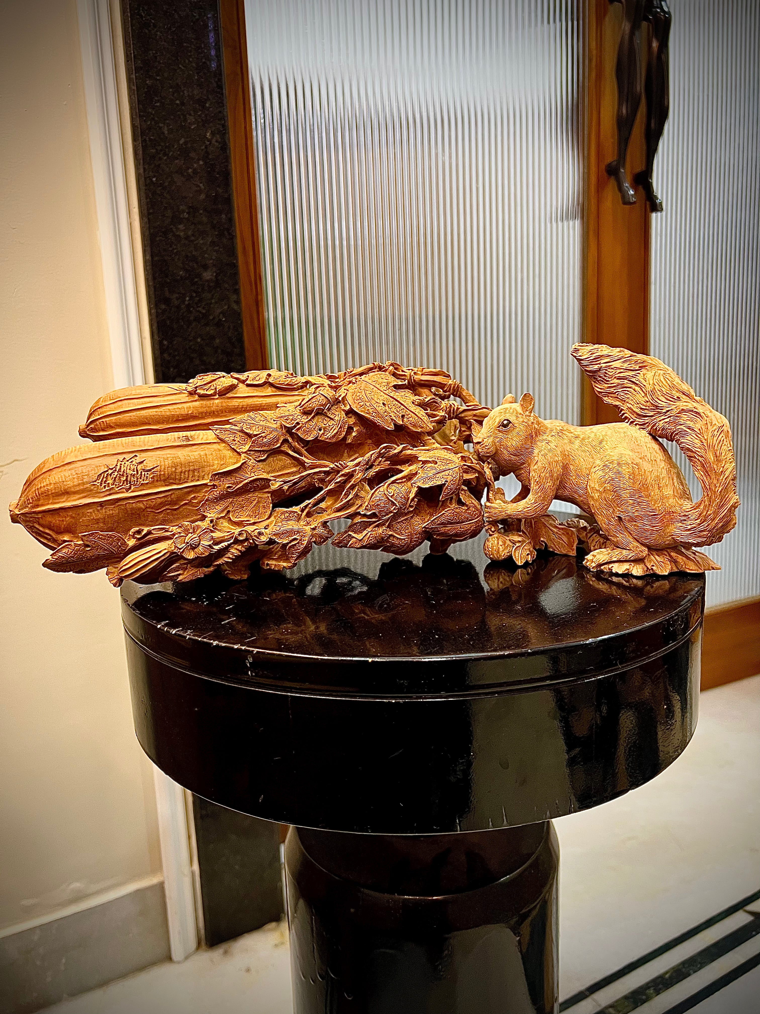 Sandalwood Squirrel Root Carving