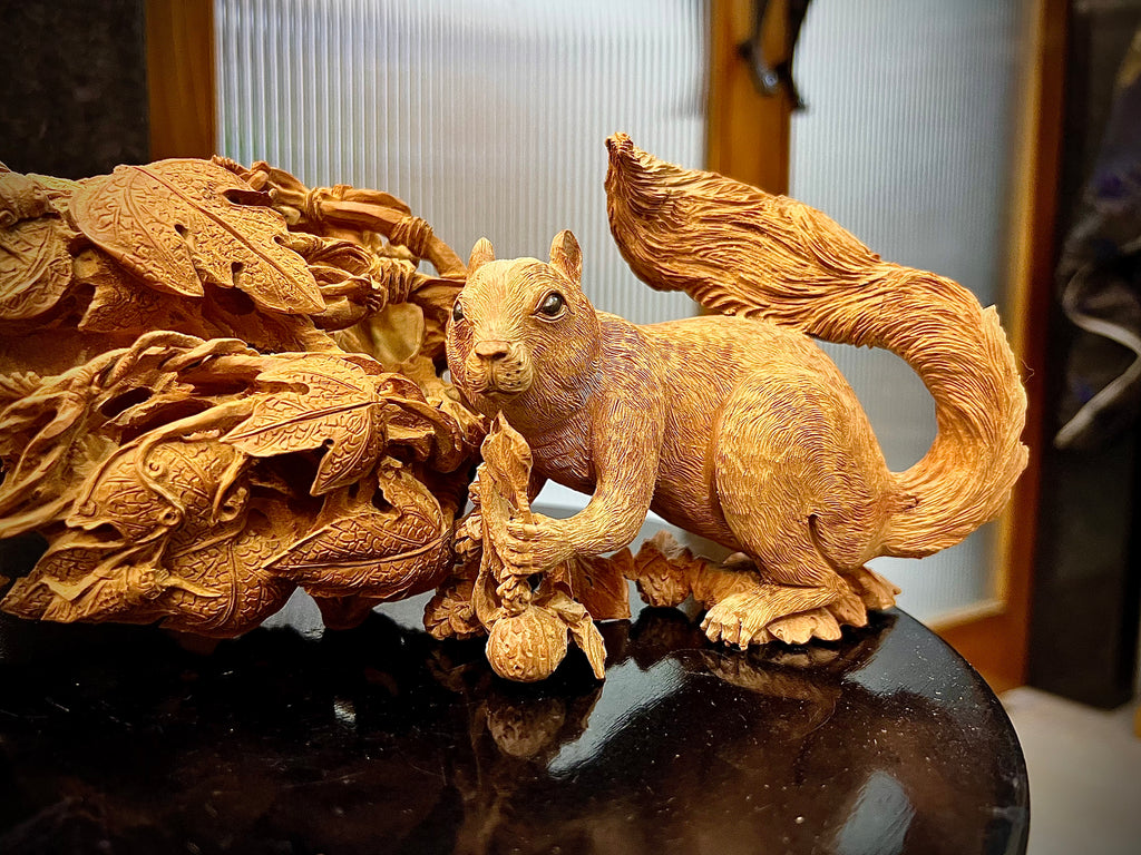 Sandalwood Squirrel Root Carving
