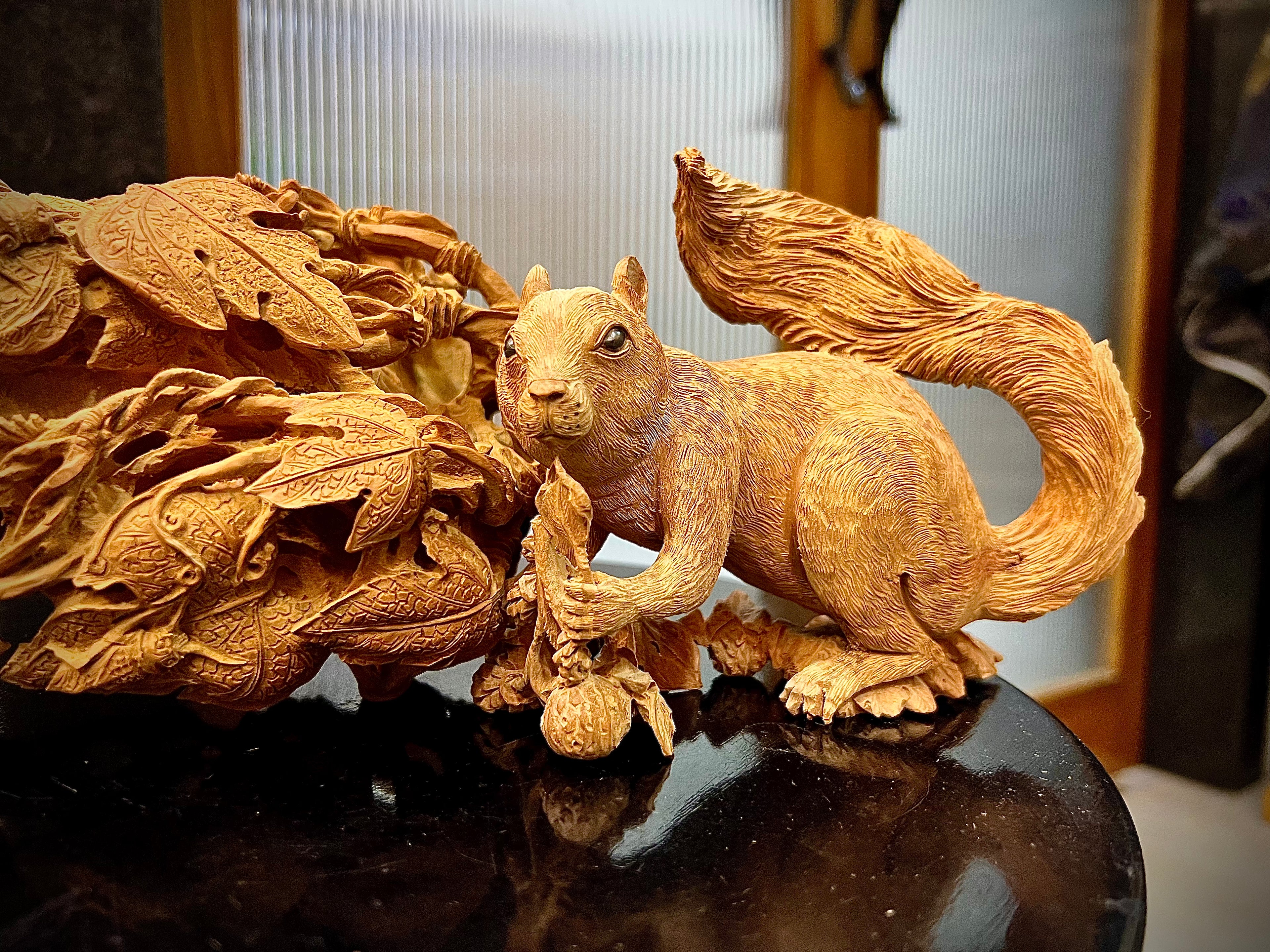 Sandalwood Squirrel Root Carving