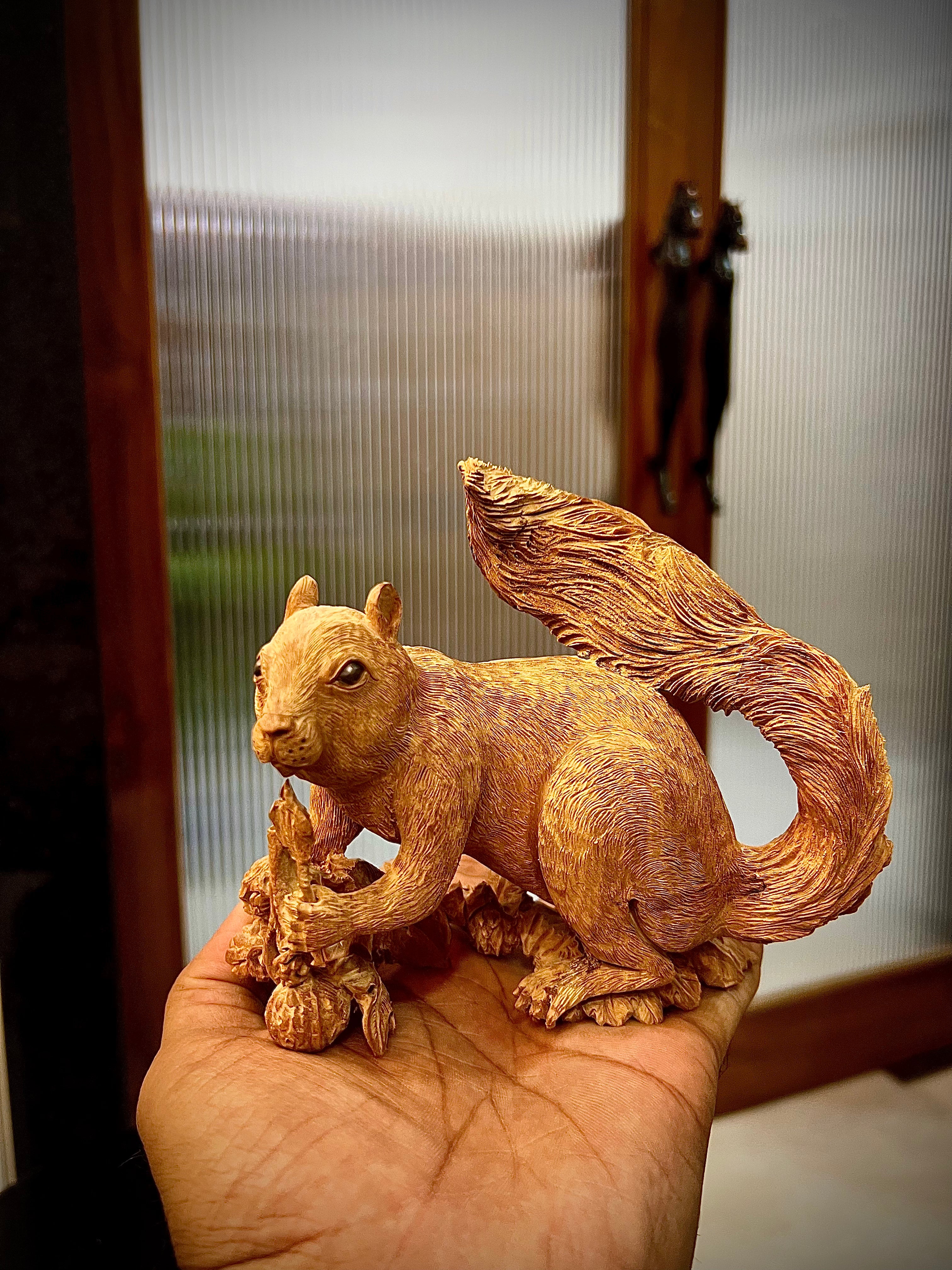 Sandalwood Squirrel Root Carving
