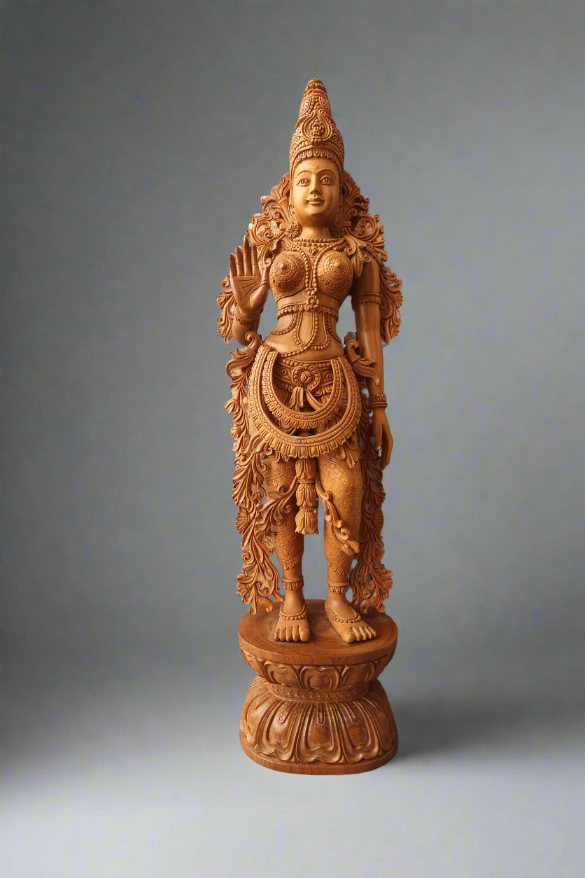 Sandalwood Carved Parwati Statue