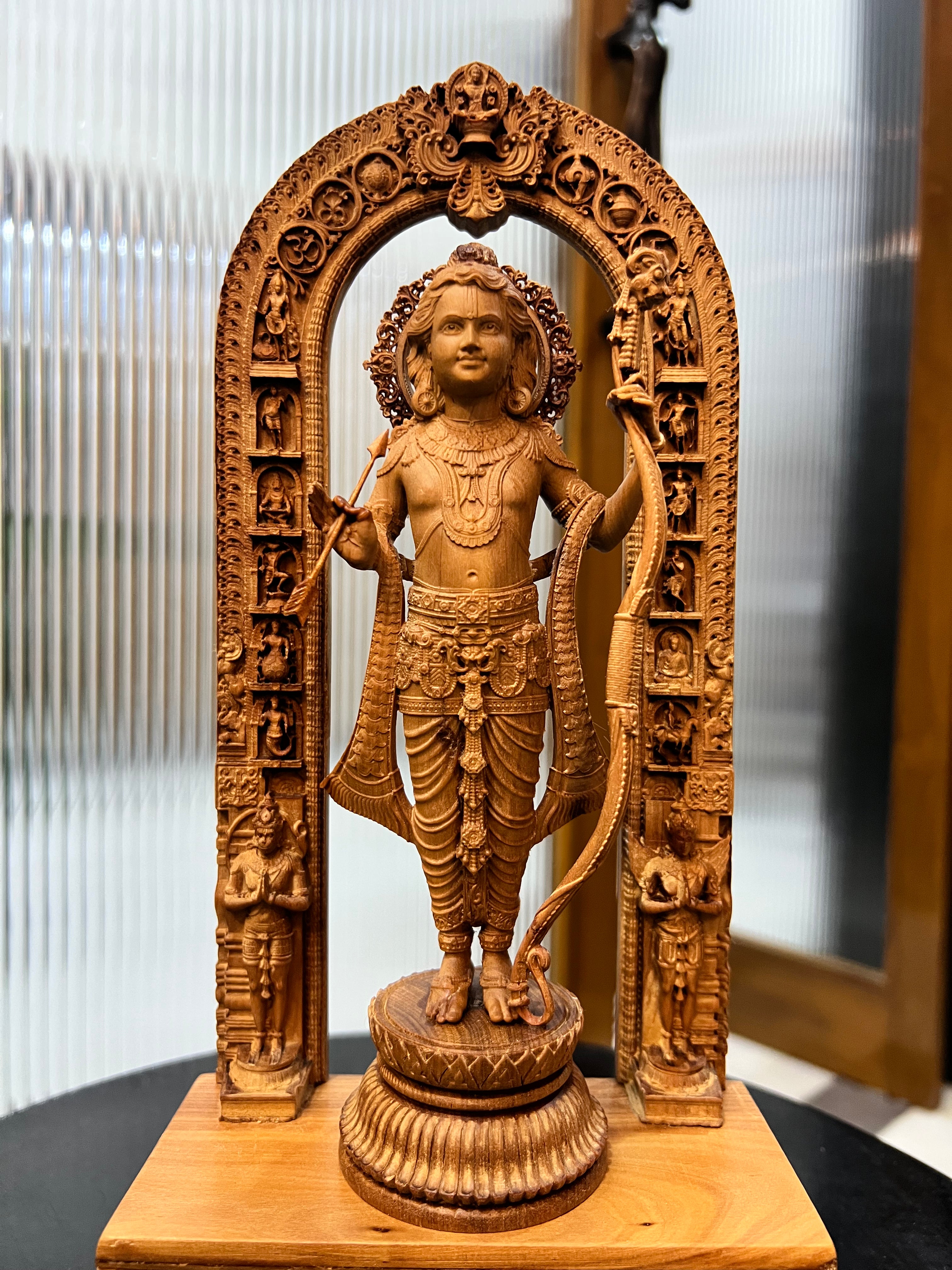 Sandalwood Ram Lalla Statue With Base 11 inch