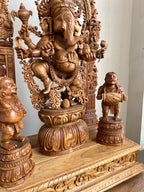Sandalwood Dancing Ganesha Statue with Arch 35" inch
