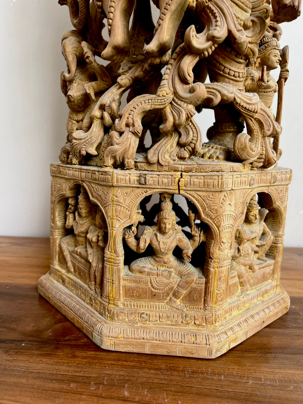 Sandalwood Shiva and Parvati in Cosmic Dance