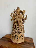 Sandalwood Shiva and Parvati in Cosmic Dance