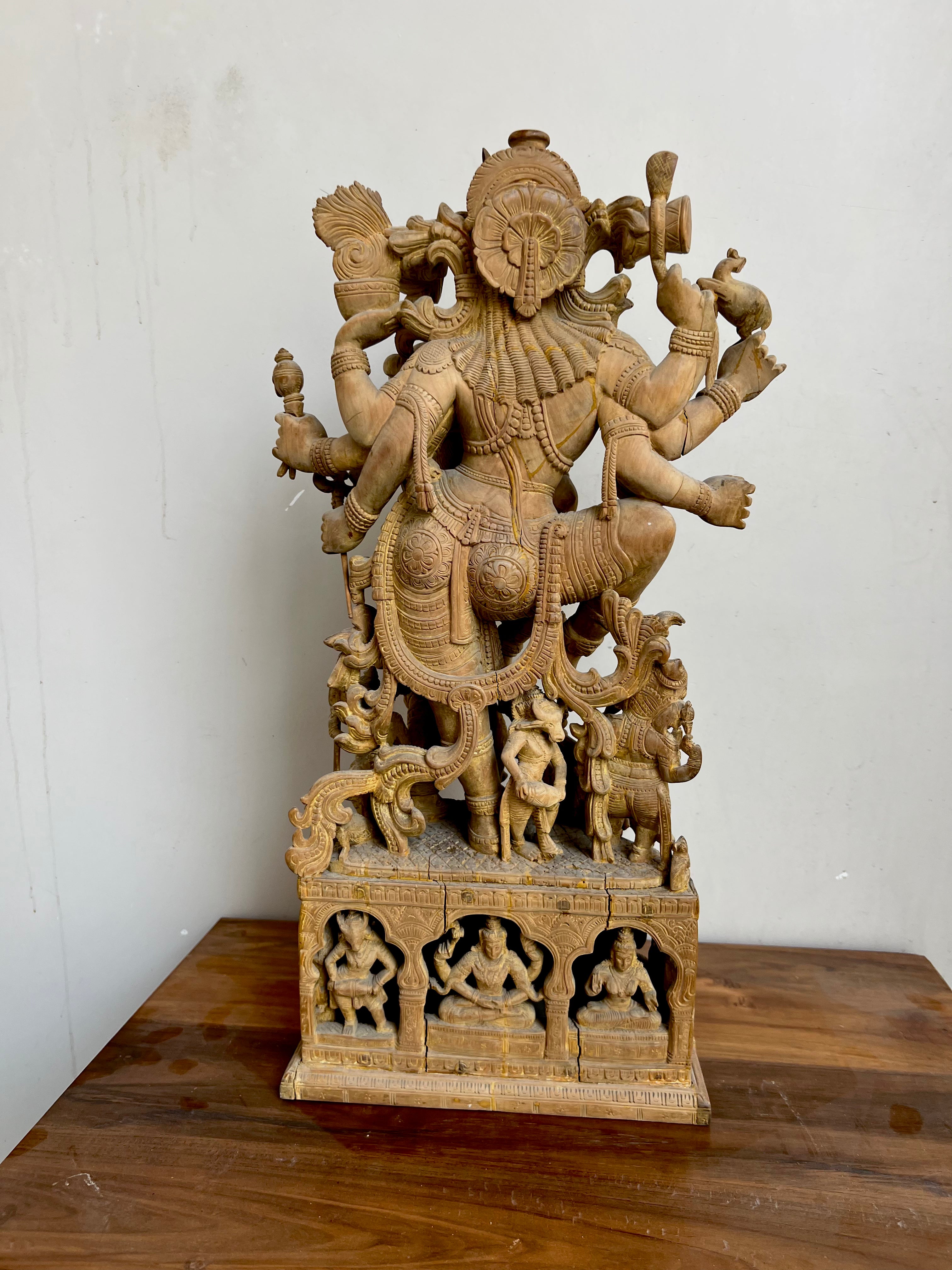 Sandalwood Shiva and Parvati in Cosmic Dance