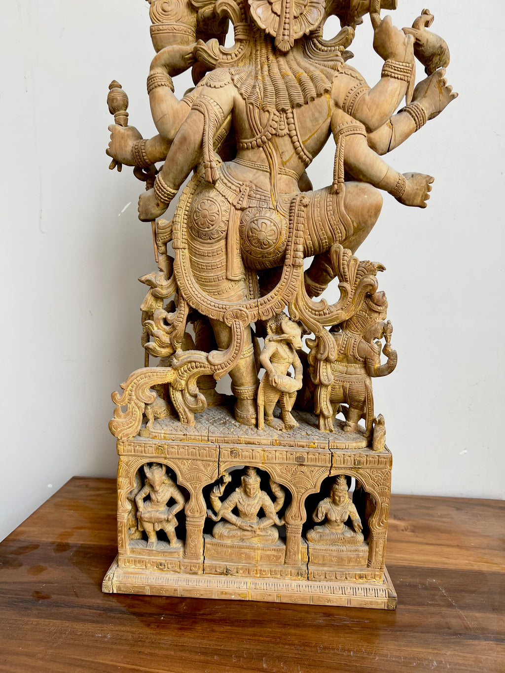 Sandalwood Shiva and Parvati in Cosmic Dance