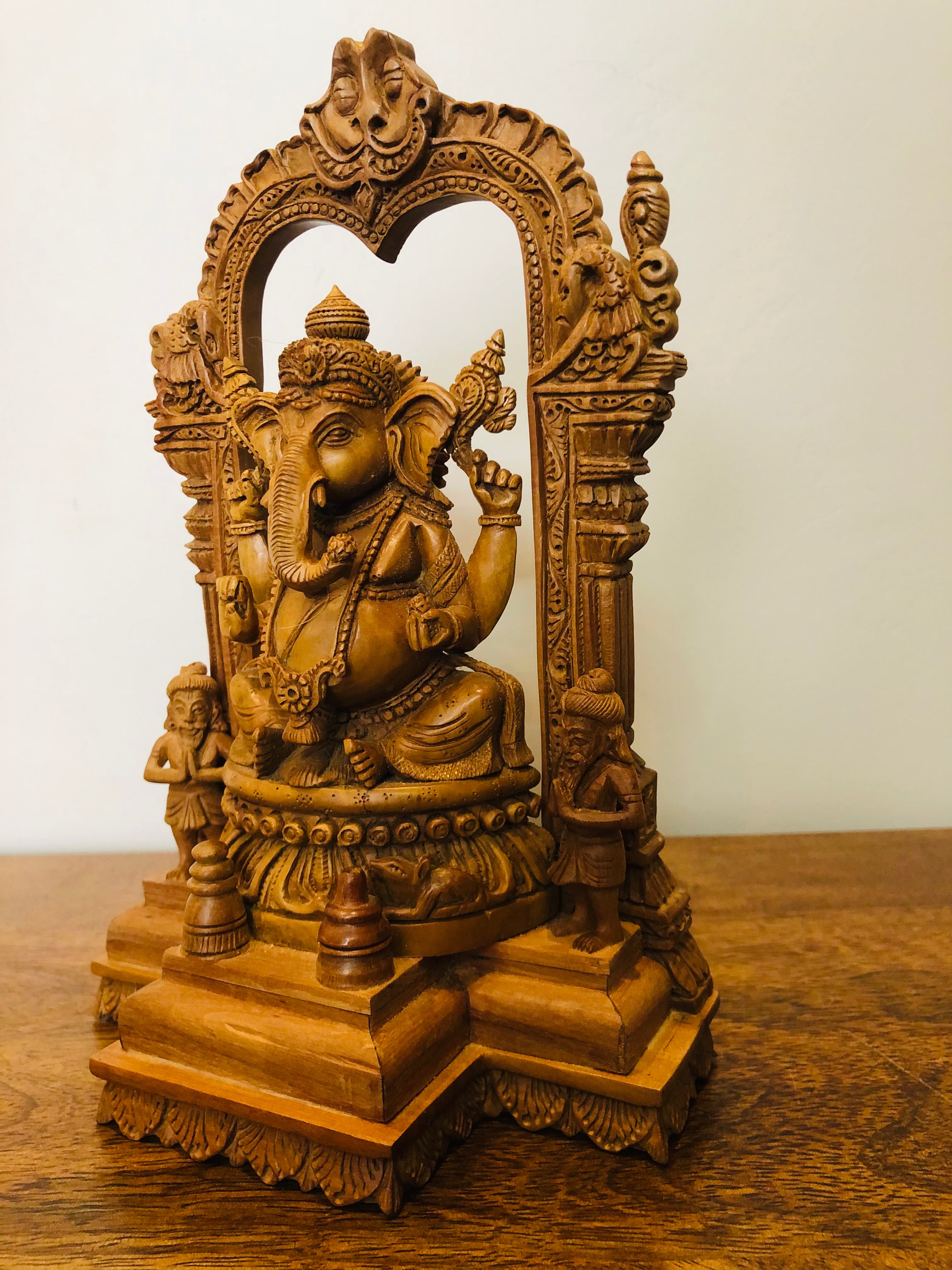Sandalwood Special Carved GANESH DARBAR Statue
