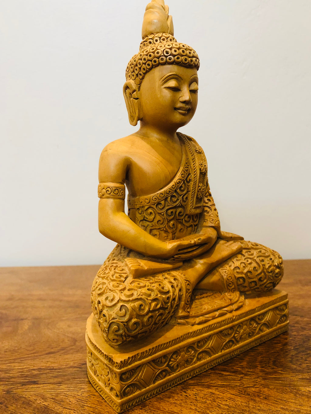 Wooden Beautifully Hand Carved Buddha Meditation