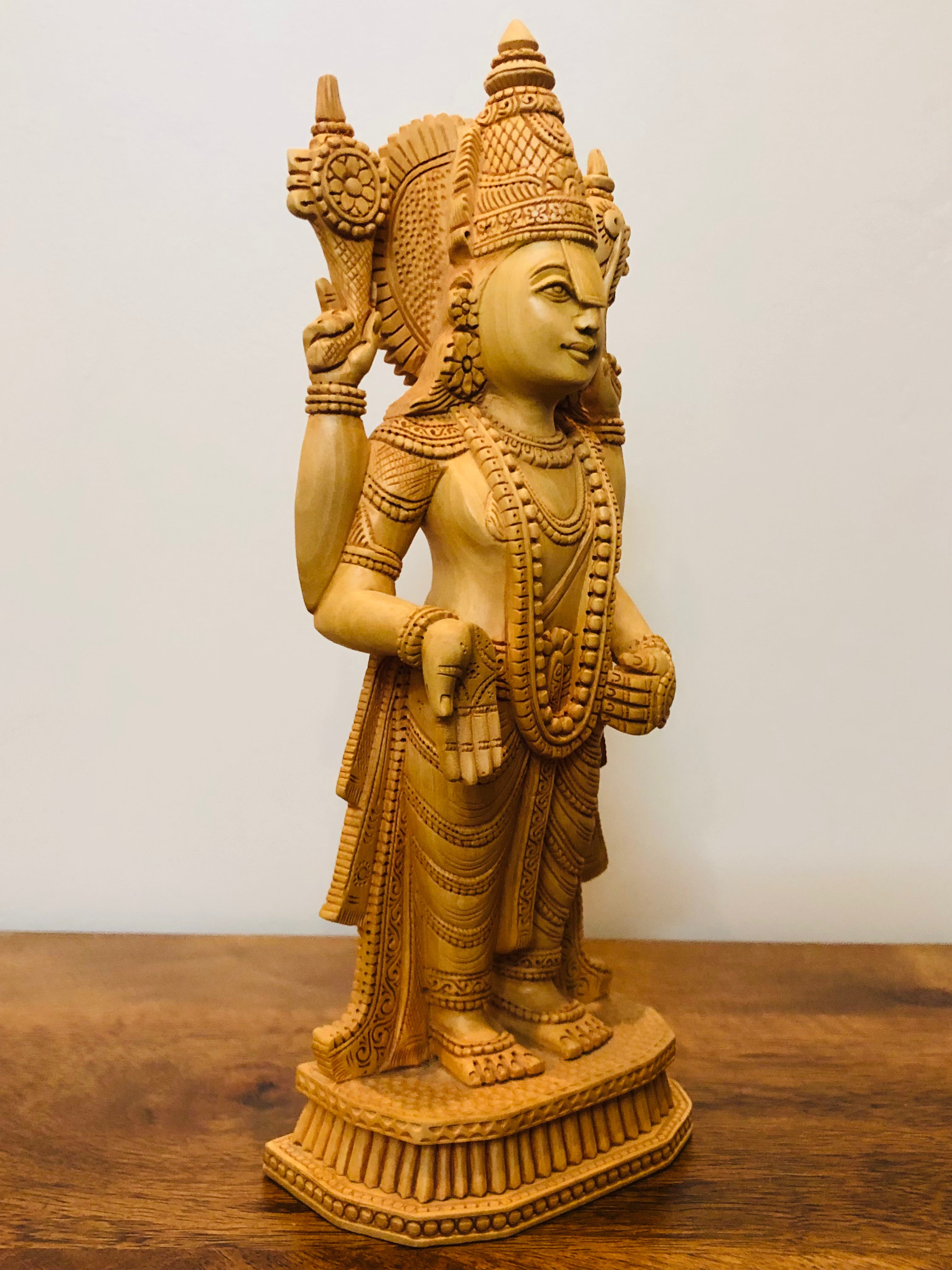 Wooden Hand Carved Tirupati Balaji Statue