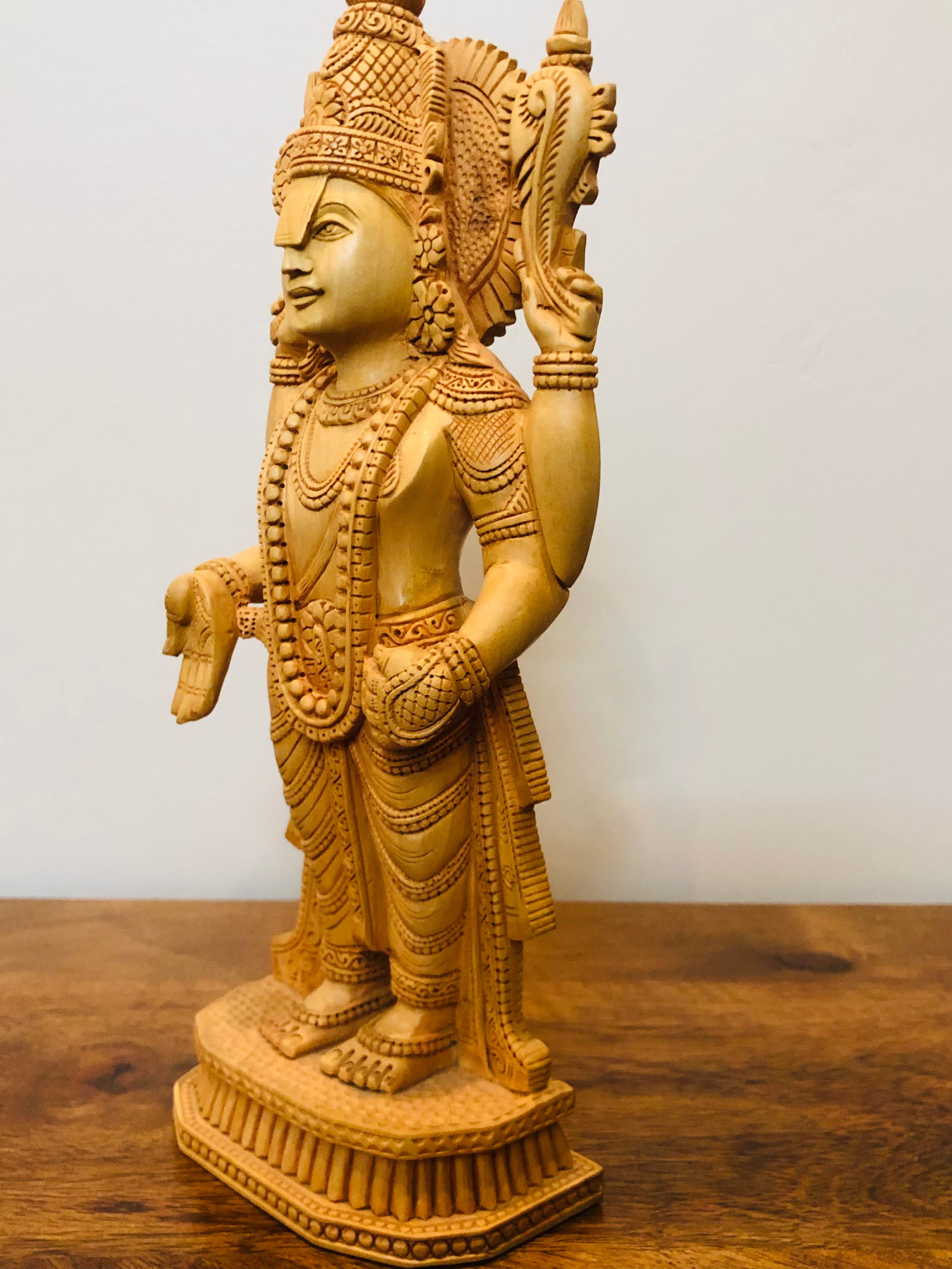 Wooden Hand Carved Tirupati Balaji Statue