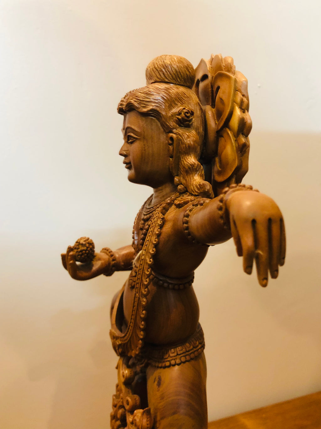 Sandalwood Hand Carved Dancing Krishna