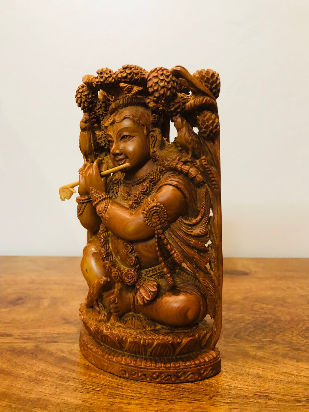 Sandalwood Carved Small Krishna Miniature idol