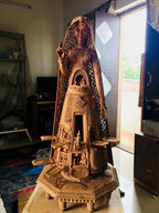 Sandalwood fine Carved Art Piece Rajasthani Lady