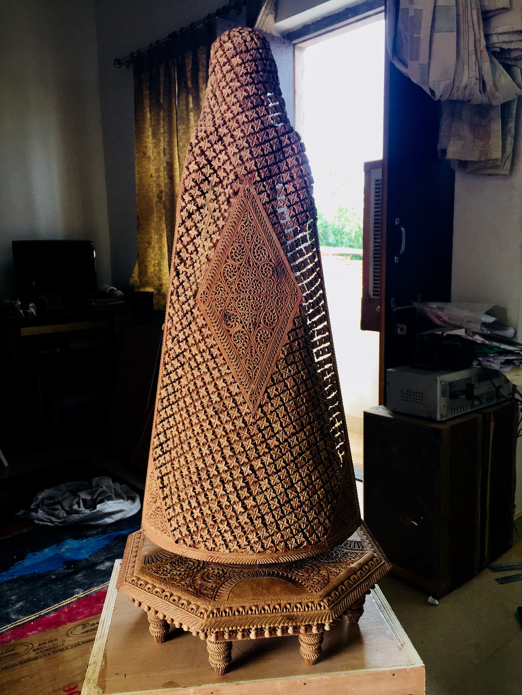Sandalwood fine Carved Art Piece Rajasthani Lady
